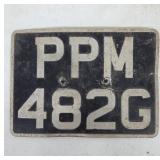 1960s Great Britain License Plate
