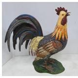 Painted Metal Rooster Sculpture