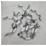 White Ceramic and Chrome Drawer Pulls