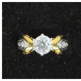 Two-Tone Ring With Center Stone