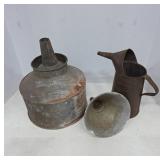 Vintage Metal Oil and Liquid Funnels