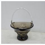 Smoky Glass Handled Dish, 6´´ Tall