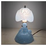 Blue Glass Electric Table Lamp