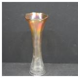 Iridescent Glass Vase with Scalloped Rim