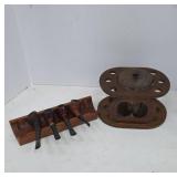 Wood Pipe Stand and Tobacco Humidor Set