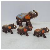Painted Ceramic Elephant Figures