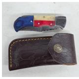 Damascus Steel Folding Knife With Sheath