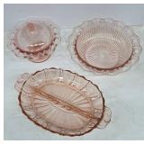 Pink Depression Glass Serving Pieces