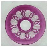 Purple Glass Bowl With Etched Design