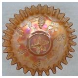 Grape Carnival Glass 8-Inch Bowl