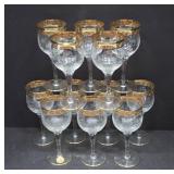 Italian Interglass Gold Rimmed Stemware