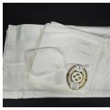 White Oval Tablecloth with Matching Napkins