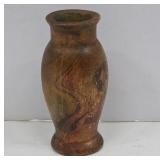 Clay Vase With Abstract Painted Finish