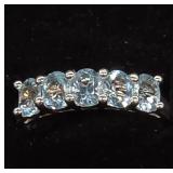 Sterling .925 Size 7.75 Ring with Clear Stones