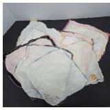 Fabric Handkerchiefs with Lace Edges