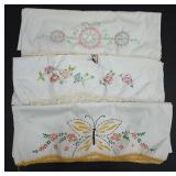 Embroidered Pillowcase Linens with Lace Trim