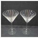 Etched Martini Glasses, 7.5' Tall