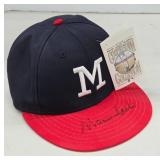 Signed HOF Warren Spahn Milwaukee Braves Hat
