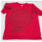 Red T-Shirt With Nazca Calendar Print