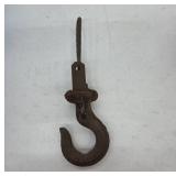 Rusty Steel Hook with Cable Attachment