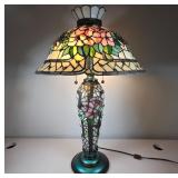 Stained Glass Table Lamp With Floral Design