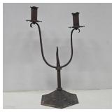Antique Hand-Hammered Metal Candlestick Holder