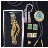 Cuff Links, Bolo, and Vest Clip Set