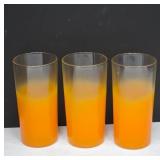 Orange Fade Tumblers with Gold Trim