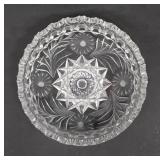 Cut Crystal Bowl With Star and Floral Motif