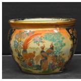 Ceramic Jardiniere with Peacock Motif