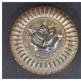 Iridescent Glass Jar With Rose Motif Top