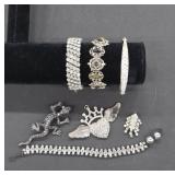 Rhinestone and Metal Jewelry