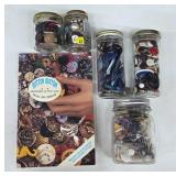 Buttons in Jars with Book