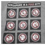 Gray T-Shirt With Singapore Is A Fine City Print