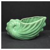 Green Ceramic Shell-Shaped Planter