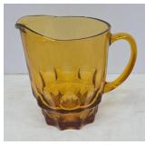 Amber Glass Pitcher With Handle