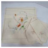 Hand-Painted Tablecloth with Matching Napkins