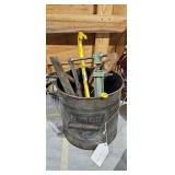 BUCKET WITH VINTAGE TOOLS