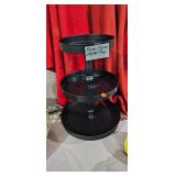 METAL THREE TIER SERVING TRAY