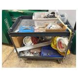 METAL ROLLING CART WITH CONTENTS METAL ROLLING CART WITH CONTENTS