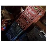 (5) MILK CRATES , STRAPS , ETC
