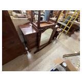 MAHOGANY VANITY AND STOOL