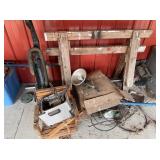 WOODEN SAWHORSES, LIGHT, FRYER, VACUUM, MISC
