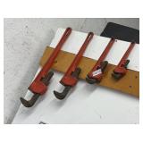 (4) PIPE WRENCHES