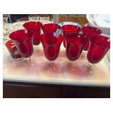 8 RED GLASSES AND RED CUP