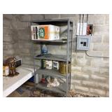 METAL SHELF W CONTENTS