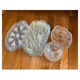 VARIOUS GLASS DISHES, SNACK DISHES