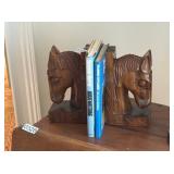 WOODEN HORSE BOOKENDS