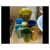 aluminum pitcher with cups