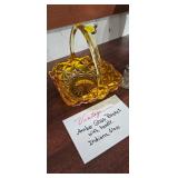 AMBER GLASS BASKET